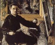 Gustave Caillebotte The self-portrait in front of easel oil painting on canvas